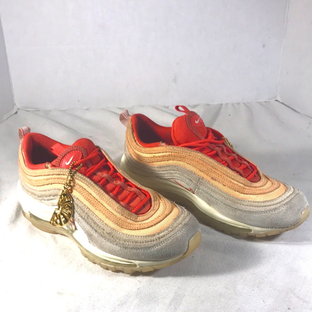 Nike Air Max 97 Sisterhood Cashmere/Orange & Chalk With Gold Charm Sneakers